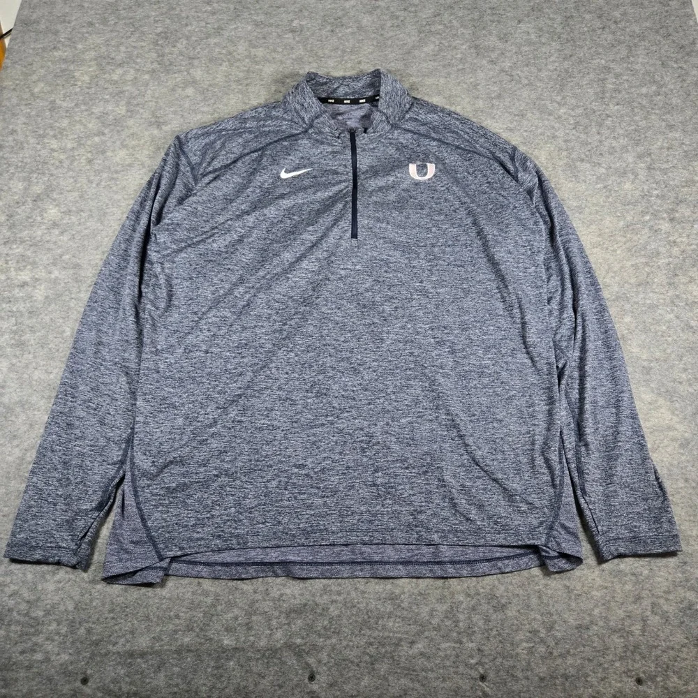 Nike Mens Blue Oregon Ducks Dri-FIT Athletic Quarter Zip Pullover 2XL